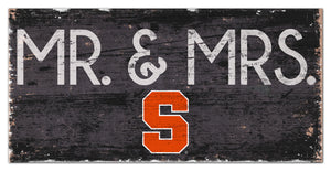 Syracuse Orange Mr. & Mrs. Wood Sign - 6"x12"