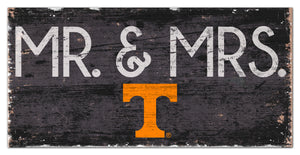 Tennessee Volunteers Mr. & Mrs. Wood Sign - 6"x12"