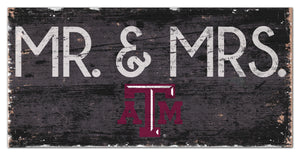 Texas A&M Aggies Mr. & Mrs. Wood Sign - 6"x12"