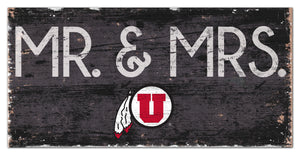 Utah Utes Mr. & Mrs. Wood Sign - 6"x12"