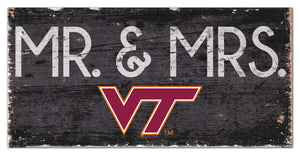 Virginia Tech Hokies Mr. & Mrs. Wood Sign - 6"x12"