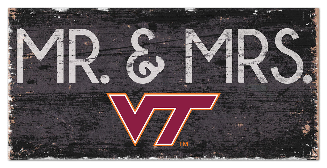 Virginia Tech Hokies Mr. & Mrs. Wood Sign - 6