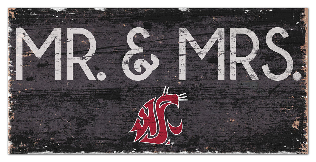 Washington State Cougars Mr. & Mrs. Wood Sign - 6