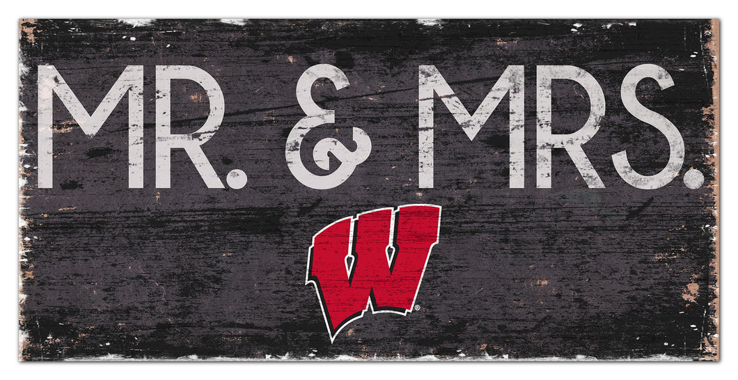 Wisconsin Badgers Mr. & Mrs. Wood Sign - 6
