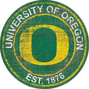 Oregon Ducks Herritage Logo Round Wood Sign - 23.5"
