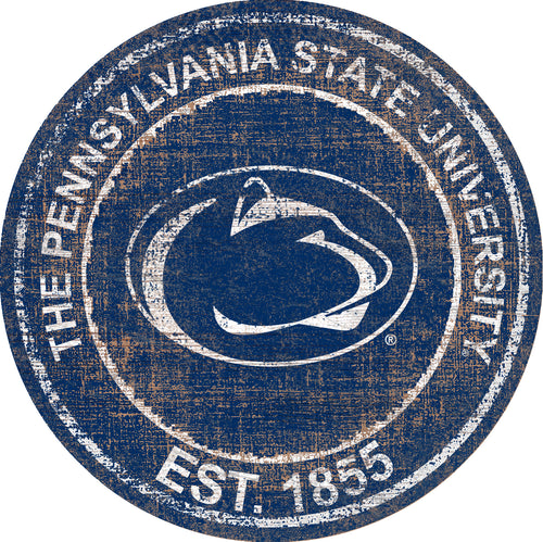 Penn State Nittany Lions Heritage Logo Round Wood Sign - 23.5