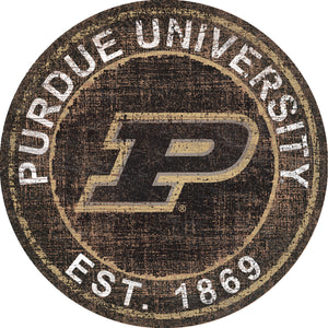 Purdue Boilermakers Heritage Logo Round Wood Sign - 24"