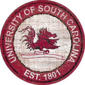 South Carolina Gamecocks Heritage Logo Round Wood Sign - 23.5"