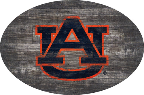 Auburn Tigers Distressed Wood Oval Sign