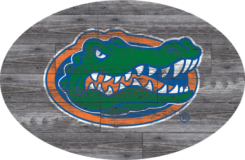 Florida Gators Distressed Wood Oval Sign