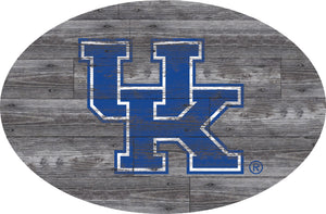 Kentucky Wildcats Distressed Wood Oval Sign