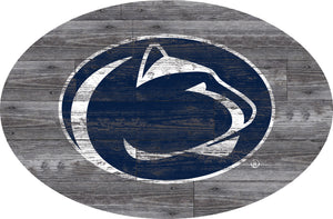 Penn State Nittany Distressed Wood Oval Sign
