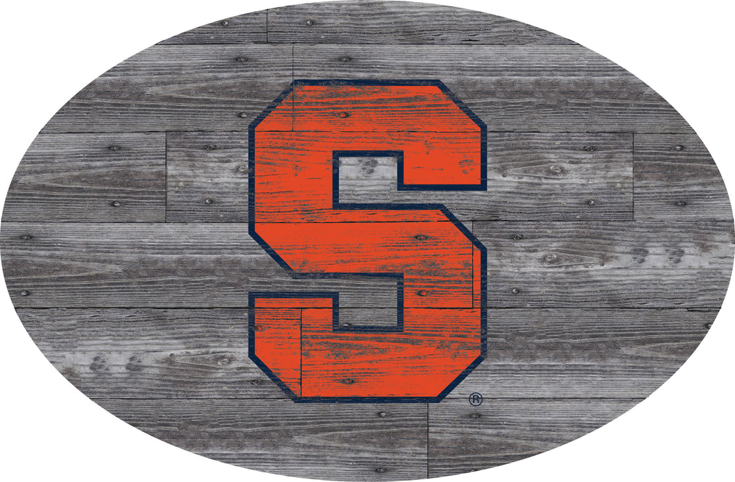 Syracuse Orangemen Distressed Wood Oval Sign