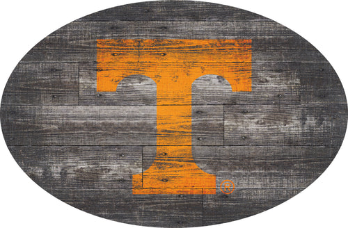 Tennessee Volunteers Distressed Wood Oval Sign