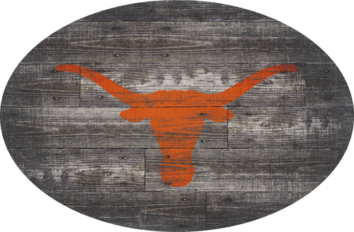 Texas Longhorns Distressed Wood Oval Sign