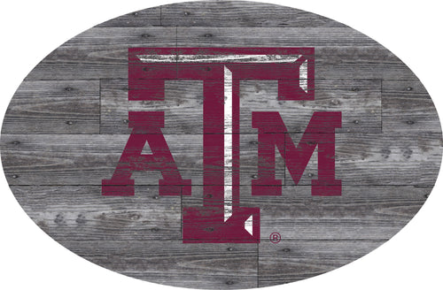 Texas A&M Aggies Distressed Wood Oval Sign