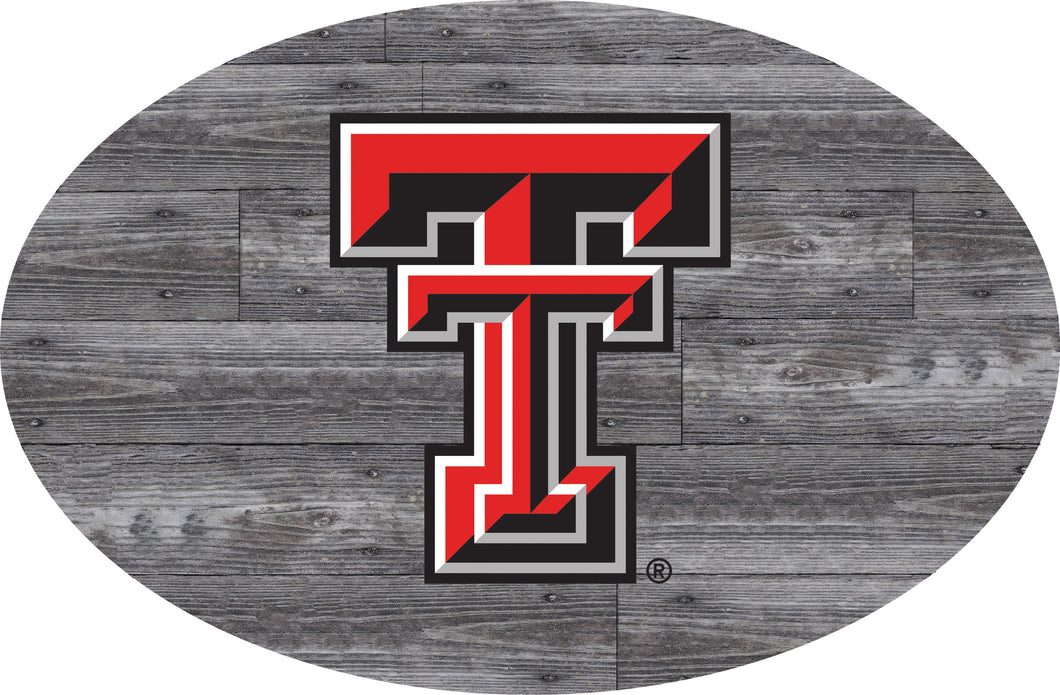 Texas Tech Red Raiders Distressed Wood Oval Sign