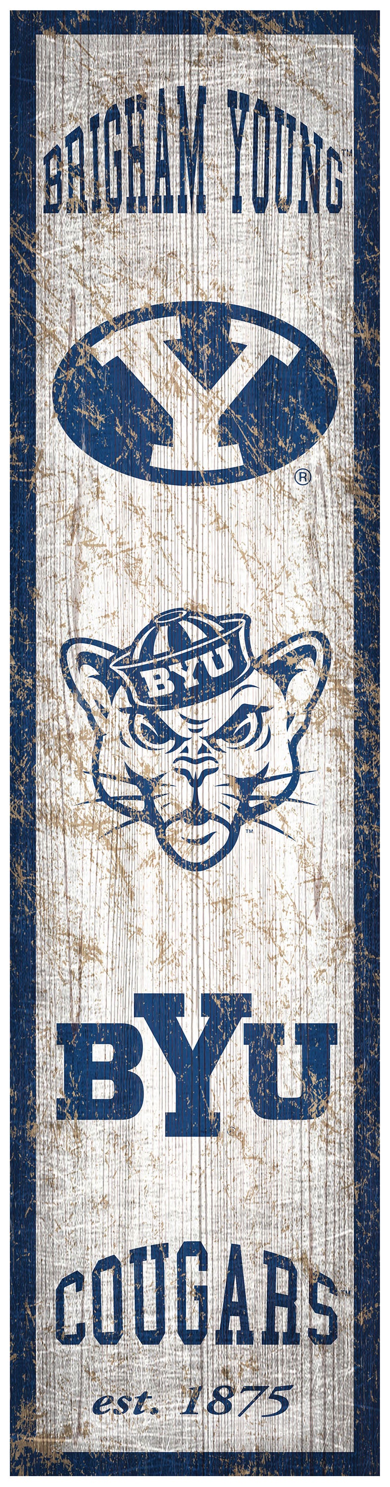BYU Cougars Heritage Banner Wood Sign - 6
