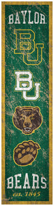 Baylor Bears Heritage Banner Wood Sign - 6"x24"
