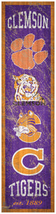 Clemson Tigers Heritage Banner Wood Sign - 6"x24"