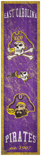 East Carolina Pirates Heritage Banner Wood Sign - 6