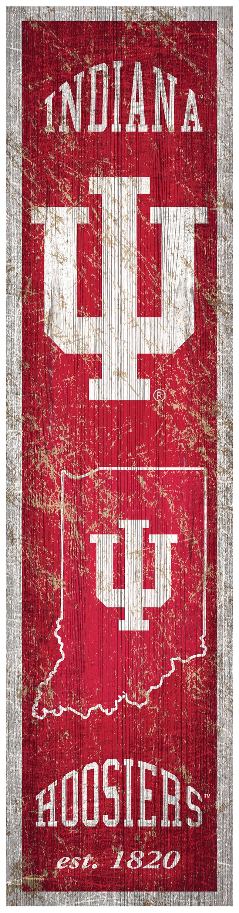 Indiana Hoosiers Heritage Banner Wood Sign - 6