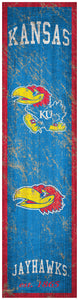 Kansas Jayhawks Heritage Banner Wood Sign - 6"x24"