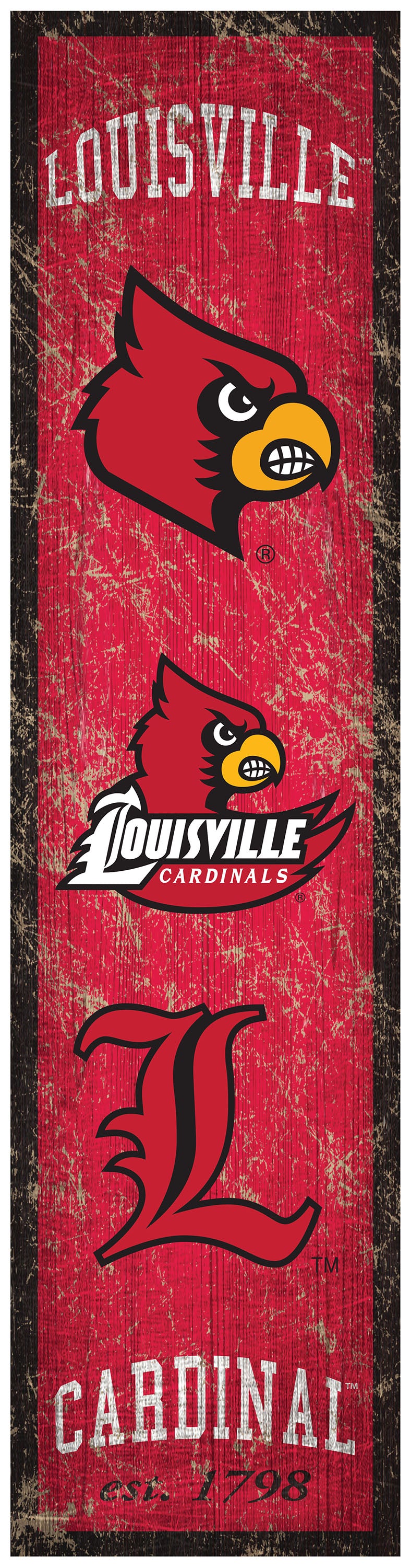 Louisville Cardinals Heritage Banner Wood Sign - 6