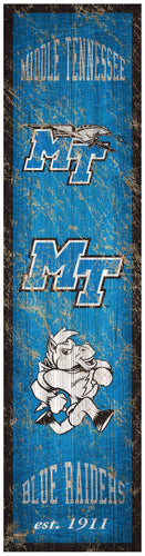 Middle Tennessee State Blue Raiders Heritage Banner Wood Sign - 6