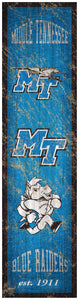 Middle Tennessee State Blue Raiders Heritage Banner Wood Sign - 6"x24"