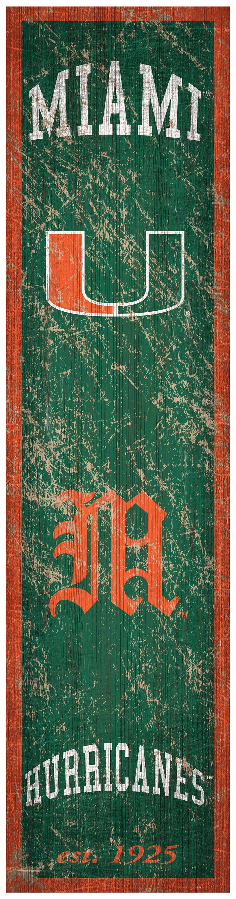 Miami Hurricanes Heritage Banner Wood Sign - 6
