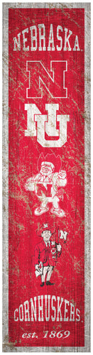 Nebraska Cornhuskers Heritage Banner Wood Sign - 6