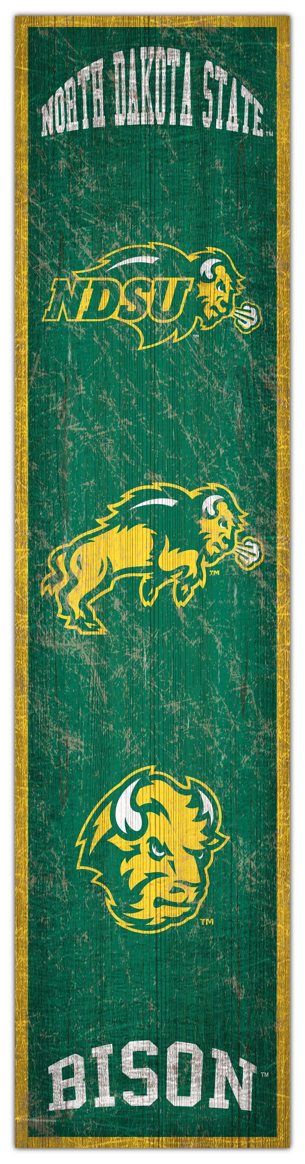 NDSU Bison Heritage Banner Wood Sign - 6