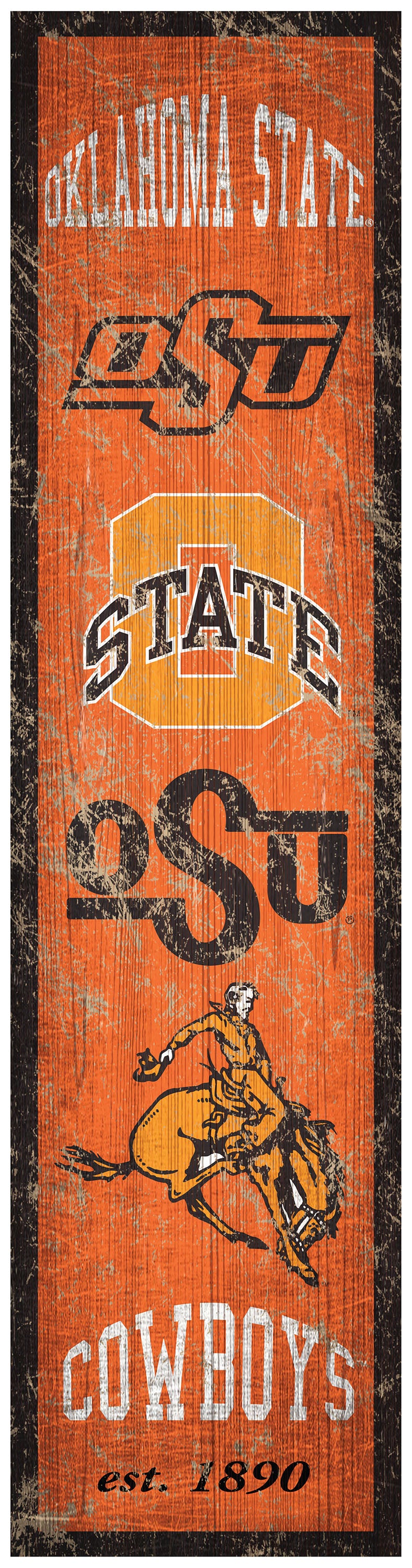 Oklahoma State Cowboys Heritage Banner Wood Sign - 6
