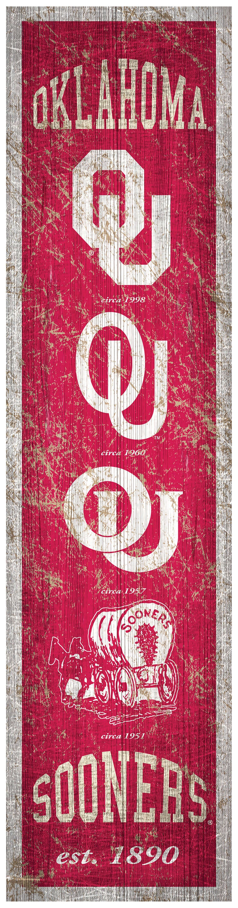 Oklahoma Sooners Heritage Banner Wood Sign - 6