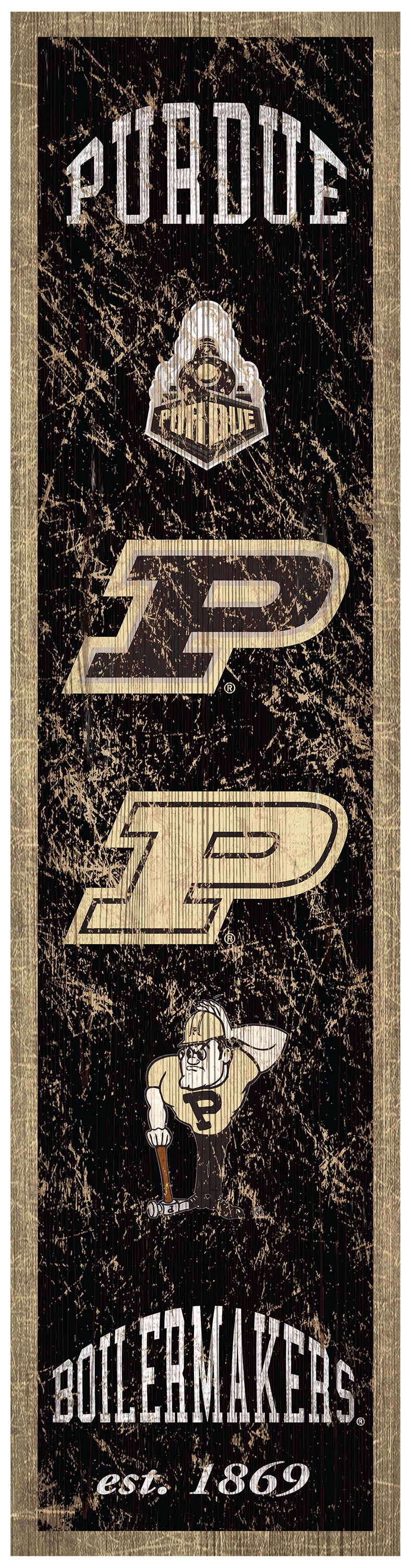 Purdue Boilermakers Heritage Banner Wood Sign - 6