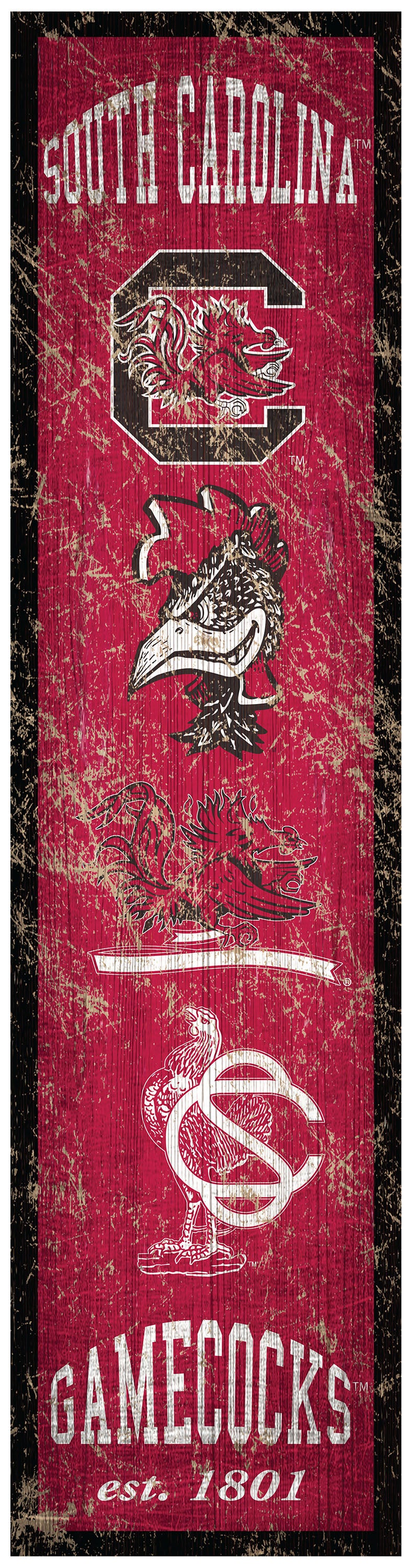 South Carolina Gamecocks Heritage Banner Wood Sign - 6