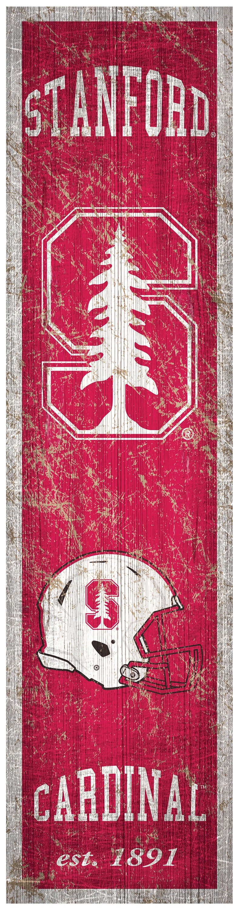 Stanford Cardinal Heritage Banner Wood Sign - 6