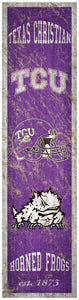 TCU Horned Frogs Heritage Banner Wood Sign - 6"x24"