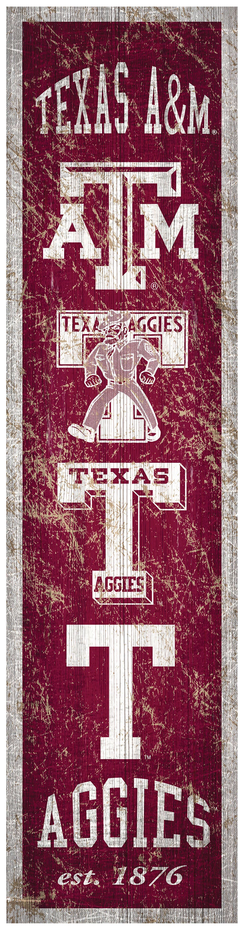 Texas A&M Aggies Heritage Banner Wood Sign - 6