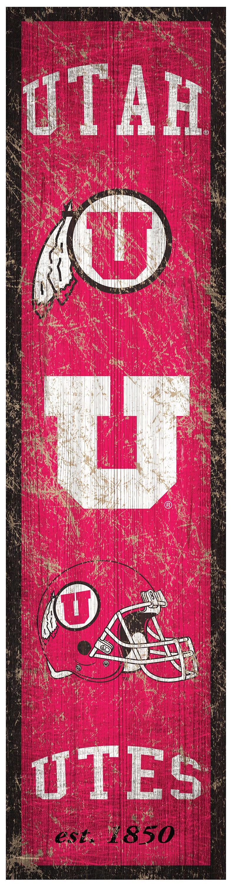 Utah Utes Heritage Banner Wood Sign - 6