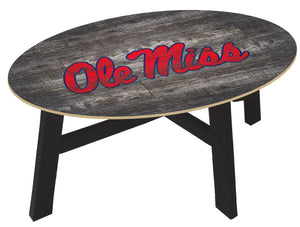 Ole Miss Rebels Distressed Wood Coffee Table