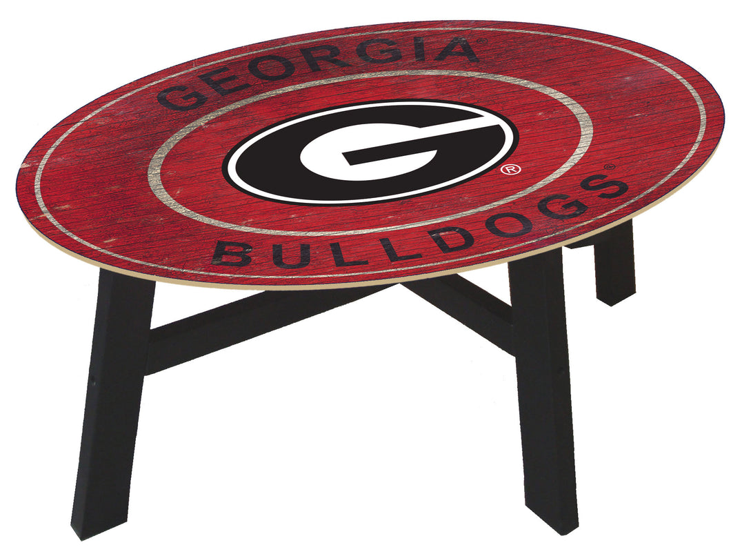 Georgia Bulldogs Heritage Logo Wood Coffee Table