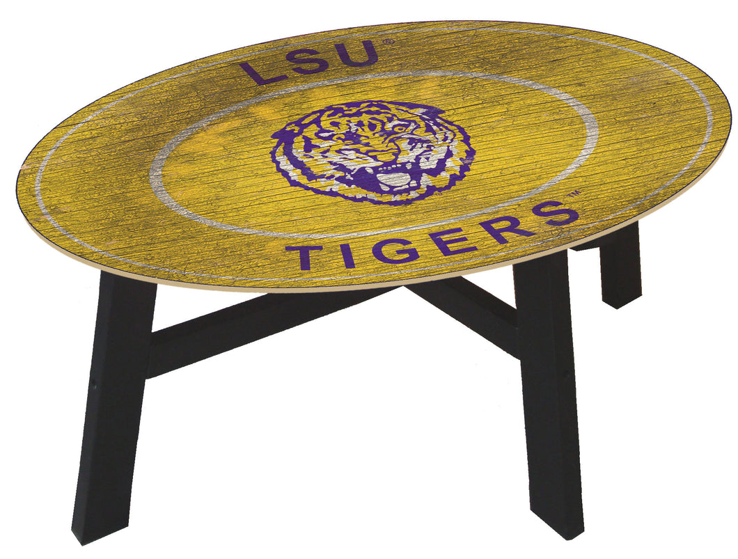 LSU Tigers Heritage Logo Wood Coffee Table