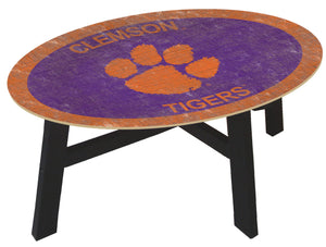 Clemson Tigers Color Logo Wood Coffee Table