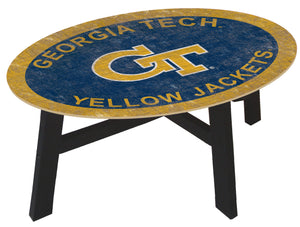 Georgia Tech Yellow Jackets Color Logo Wood Coffee Table