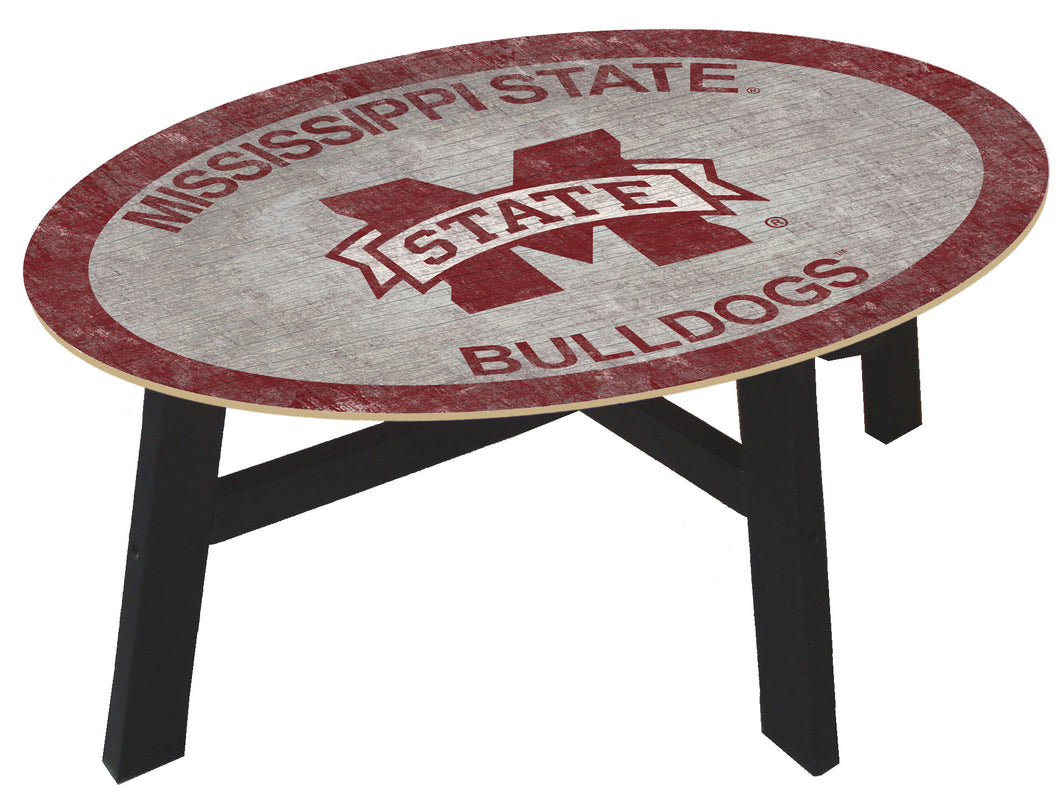 Mississippi State Color Logo Wood Coffee Table