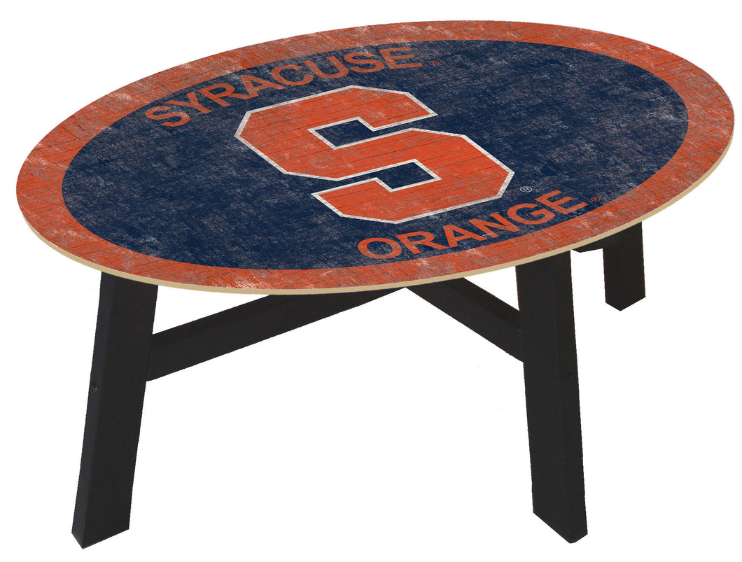 Syracuse Orange Color Logo Wood Coffee Table
