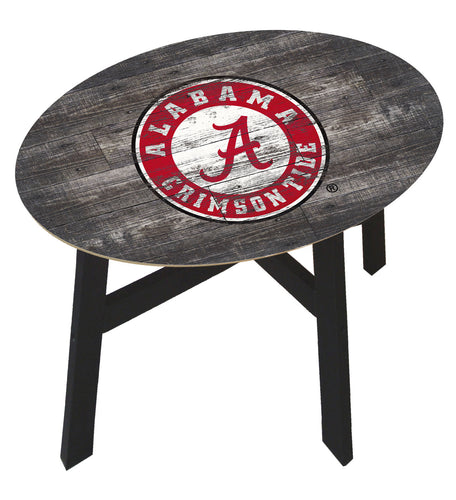 NCAA fan gear Alabama Crimson Tide state distressed wood side table from Sports Fanz
