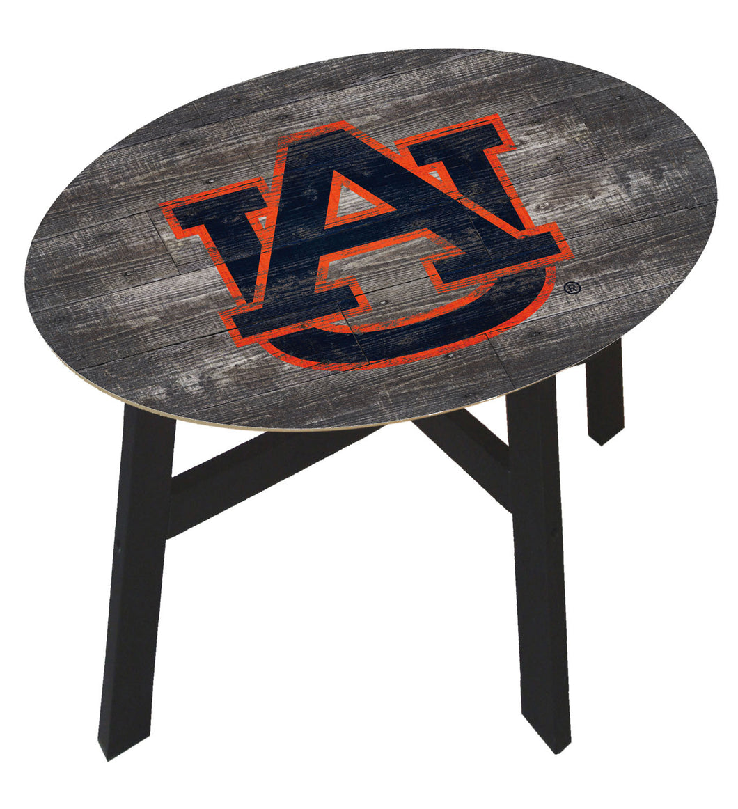 Auburn Tigers Distressed Wood Logo Side Table